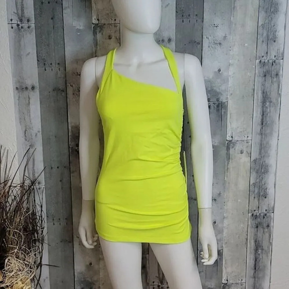 SUSANA Monaco Neon Yellow Smocked Top - Picture 2 of 9